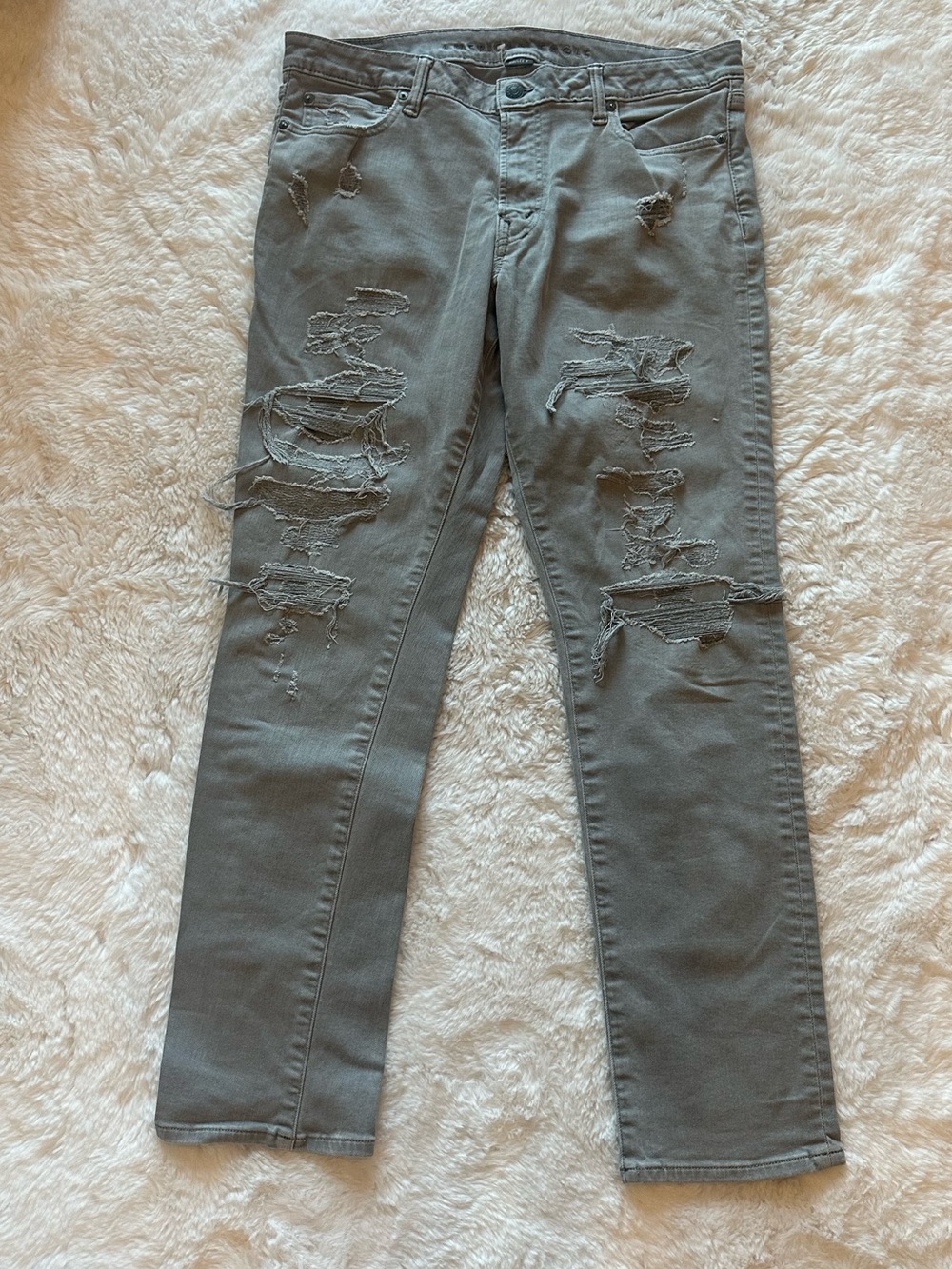American Eagle Outfitters Distressed Olive Green Jeans